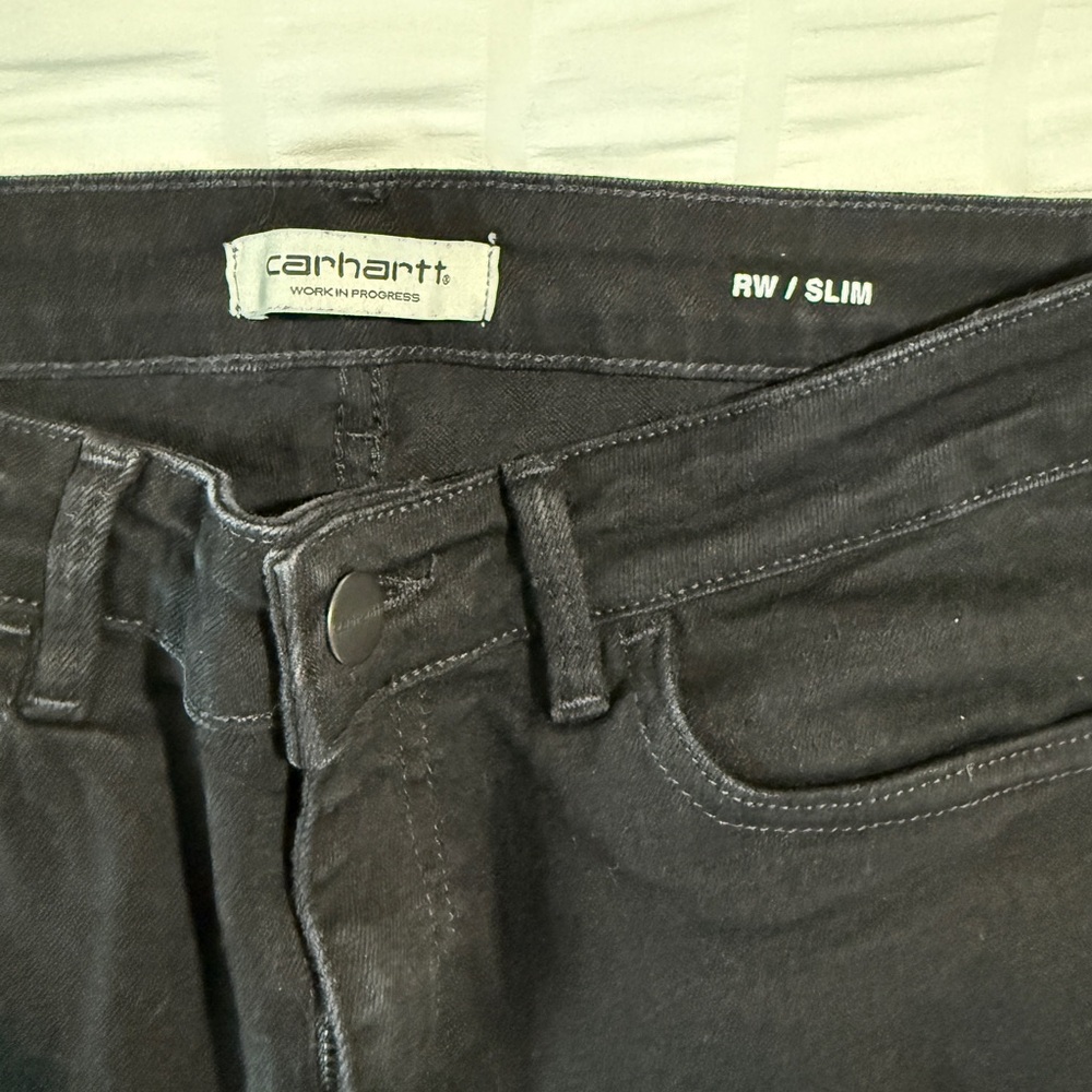 Classic Black Women's Carhartt WIP Skinny Jeans size 28 Worn Once - Picture 3 of 4